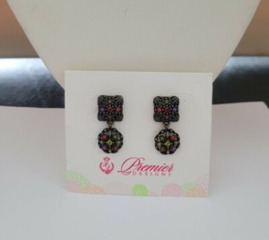 Authentic NWT Premier Designs Jewelry TAPESTRY Gold Plated Crystals Cabochons Earrings