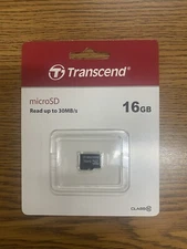 Transcend 16 GB micro SD card, New in Package