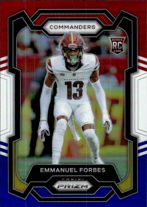 Emmanuel Forbes 2023 Panini Prizm #399 Red White & Blue Washington Commanders