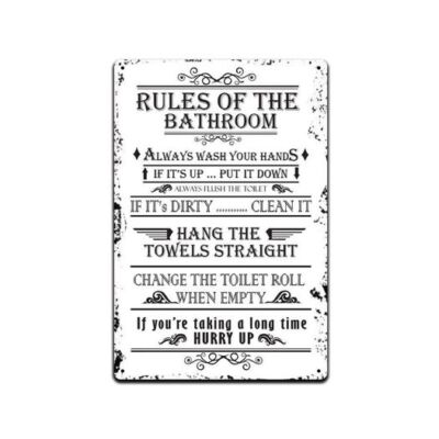 #ad Rules Of The Bathroom Funny 8 x12 Aluminum Sign. TSC261 $12.95