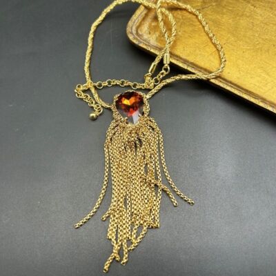 Vintage Medieval Copper Alloy Zircon Necklace Florence