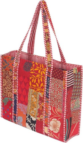 Borsa grande reversibile floreale patchwork cotone trapuntato shopping bag - Foto 52 di 72
