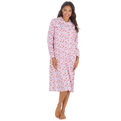Ladies Full Cotton Soft Twill Floral Night Dress Nightie Nightwear Size 10  24 UK