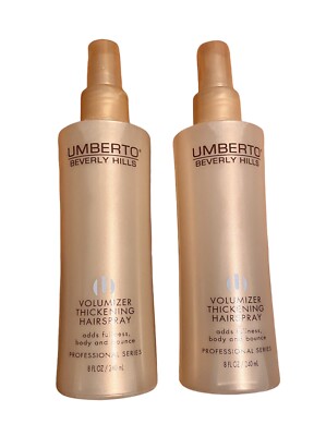 2x UMBERTO BEVERLY HILLS Volumizer Thickening Hairspray 8 fl oz. Pump Bottles