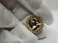 Sovereign Style Medallion Set Ring 4 size Gold Plated 18k IN HE UK BEST SELLER