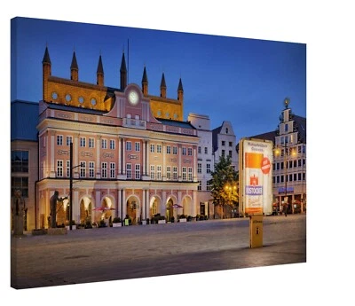 Leinwand Rostock Rathaus 90x60 Leinwanddruck Mecklenburg-Vorpommern Deutschland - Bild 1 von 4
