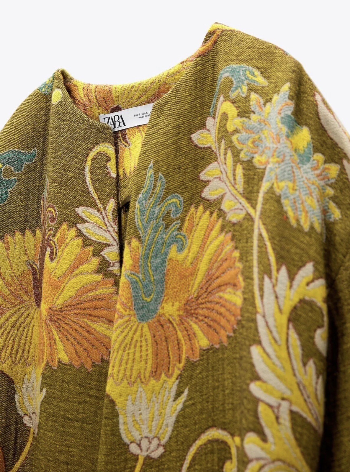 ZARA NEW WOMAN JACQUARD WOOL BLEND COAT LIMITED EDITION OCHRE SIZE S 2563/910 eBay