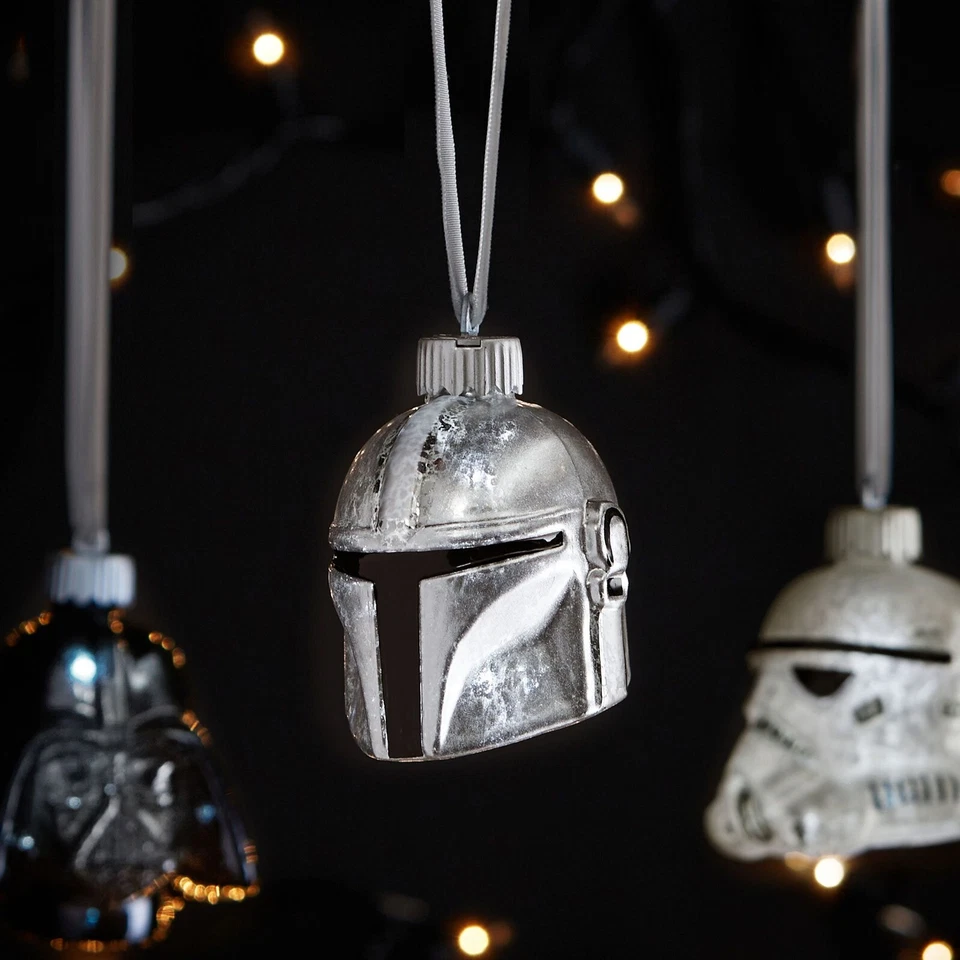 Juego de 3 cascos iluminados Pottery Barn para adolescentes Star Wars adornos de vidrio de mercurio Foto 2 de 4