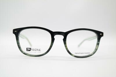 5th Avenue A1KOMA Schwarz Grün Silber Oval Brille Brillengestell eyeglasses Neu