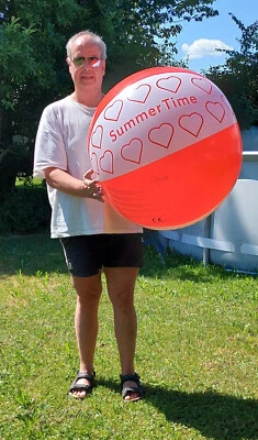 HTP NEU XL aufblasbarer Wasserball / Beach Ball "Summer Time" ~100 cm