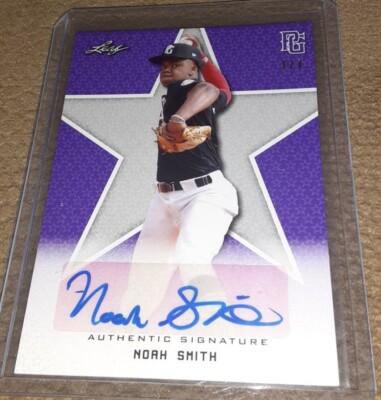 2020 Leaf Perfect Game National Showcase Purple 1/1 Noah Smith Auto