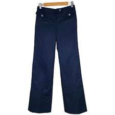 Tory Burch Dress Pants 0 Navy Blue Wide Leg Nautical Sailor Flap Pocket Slacks