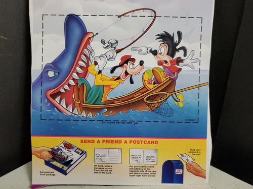 Vintage 1993 Disney TV Goof Troop Goin Gold Angeln Postkarte UNBENUTZT Hai Boot - Bild 5 von 7