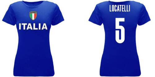 T-Shirt Italien Trikot Italien Langdon Damen Blau Lady Figurbetont 5 - Bild 1 von 3