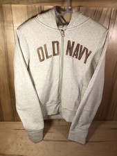 Old Navy Girl's Sherpa Lined Full Zip Sweatshirt Size XL White/Light Brown