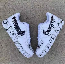 Air Force 1 Low Custom Cookies and Cream V2 White Black Shoes Art Mens Size 12