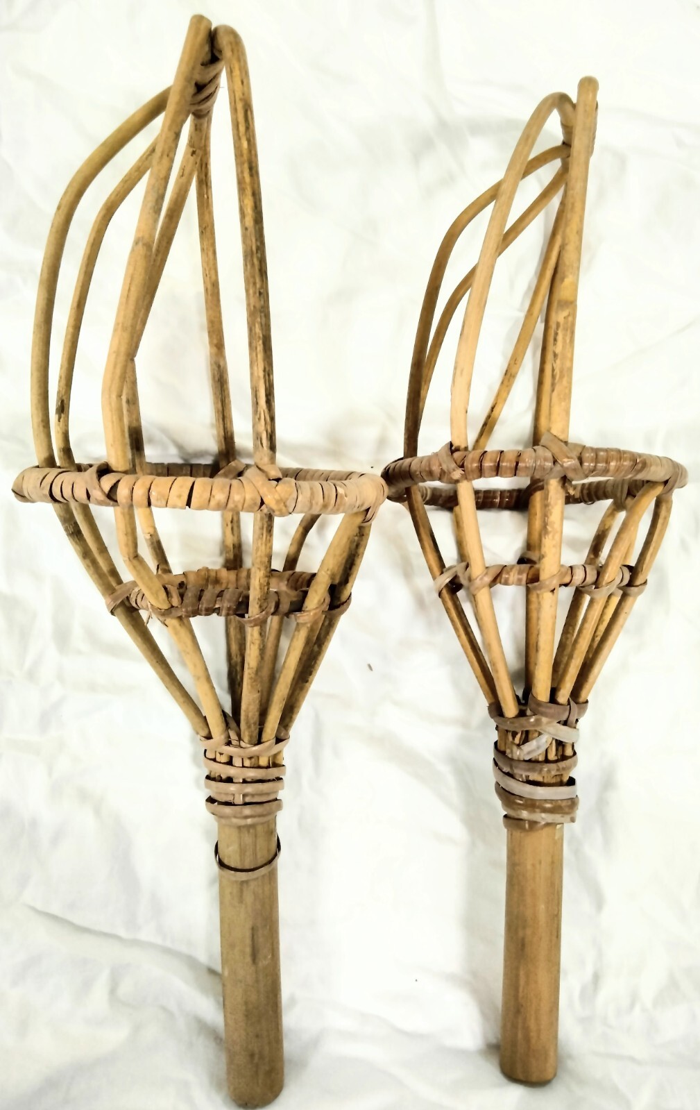 Bamboo Racket Vintage Bamboo Wicker Takraw Jai Alai Rackets | eBay