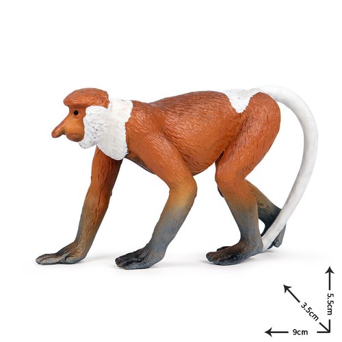 Modellino Scimmia Proboscis Nasalis larvatus Modello Animale Collezionista Giocattolo Bambini Regalo - Foto 5 di 5