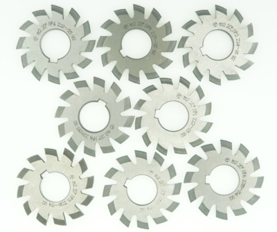 0.3~8 PA20 Bore16~135 1#2#3#4#5#6#7#8# Involute Gear Cutters Module 8Pcs/Set