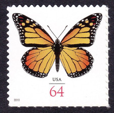 2010 MONARCH BUTTERFLY STAMP 64c ORANGE BLACK INSECT UNUSED POSTAGE MNH