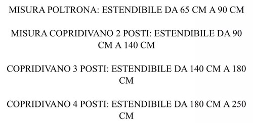 COPRIDIVANO 1 2 3 4 POSTI ELASTICIZZATO SALVA DIVANO IMPERIALE MADE IN ITALIA - Afbeelding 3 van 11