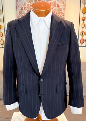 Polo Ralph Lauren Mens Blue Stripe Blazer Sz 40 R Excellent! | eBay