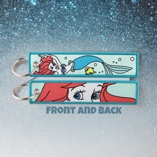 Keychain Ariel The Little Mermaid, Embroidered Tag 5  Kawaii Key Bag Charm