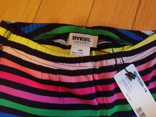 NWT Rykiel Enfant girls striped leggings size 10 y 100% cotton made in Turkey - Picture 2 of 4