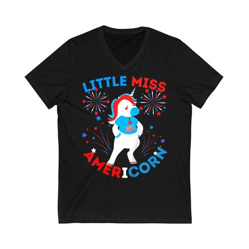Kids Funny 4th Of July Unicorn Fun Little Miss Americorn Girls T Shirt Men Women - Picture 7 of 9