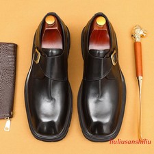Men's Business Shoes Genuine Leather Shoes British Retro Buckle Dress New Shoes