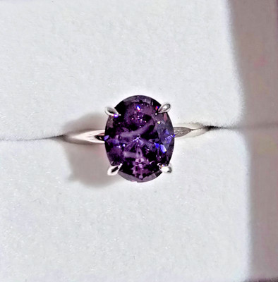 Ryze Party 925 Sterling Silver Modern Muse Enchanted Purple CZ Ring Sz 9