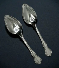 2 Oneida Craft Chateau Grapefruit Spoon Fruit Floral Stainless Steel Vintage