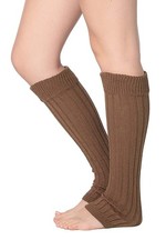 Women Cable Knit Leg Warmers Ribbed Knee High Boot Socks Winter Dance Warmup
