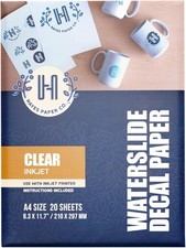 hayes paper co, waterslide decal clear inkjet (inkjet - clear, a4-20 sheets)