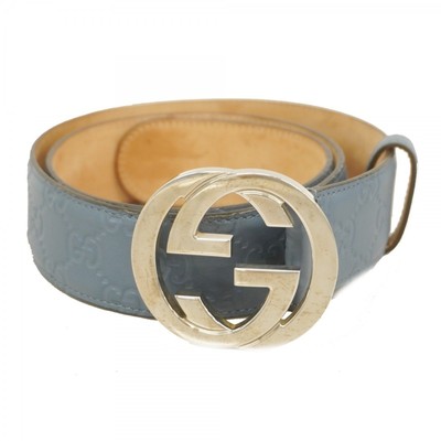 Standard Gucci Belt Gucci Interlocking G Belt 411924 Leather Blue