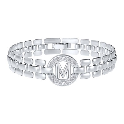 Initial Bracelet,Silver Letter Bracelets for Women, Thick Bangle Wrist Gold Alph