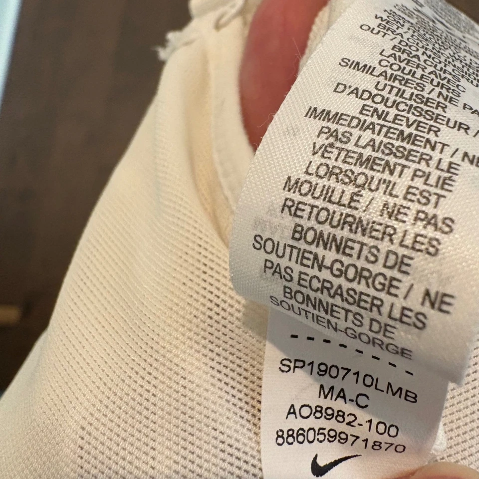 Nike Dri-Fit High Support Sports Bra White Padded Racerback M - Image 3 of 4