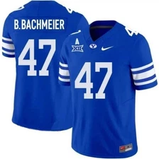 Bear Bachmeier 2025 Jersey Blue Navy New All STITCHED