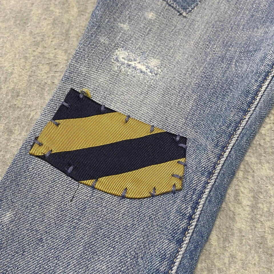 Polo Ralph Lauren Jeans Girls 4T Blue Astor Slim Boyfriend Patchwork Distressed - Image 3 of 4
