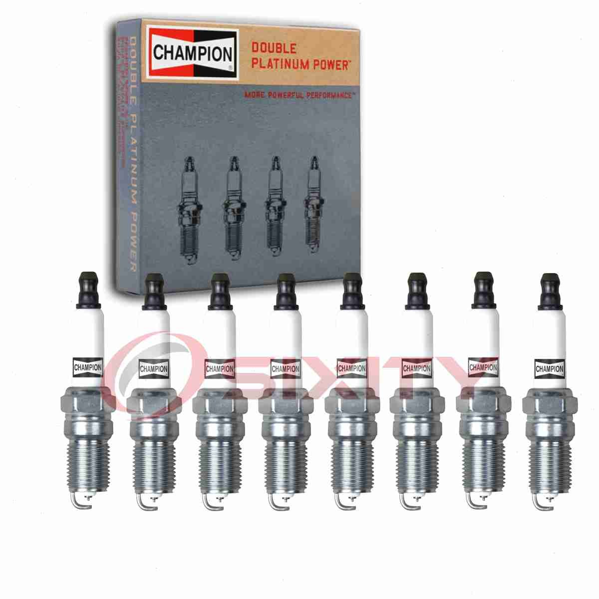 8 pc Champion Double Platinum Spark Plugs for 2002 Lincoln Blackwood 5.4L V8 hh