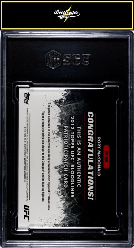 2012 Topps UFC Bloodlines #PP-RM Rory MacDonald Patch Flags SGC 8.5 #/25 - Image 2 of 2