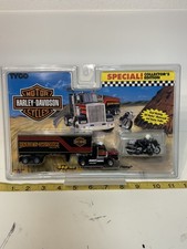 Vintage 1994 Tyco Harley Davidson HO Scale Slot Car Motorcycle Tractor Trailer