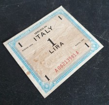 WW2 British Army 1 Lire Bank Note Issued to The Troops in Sicily in 1943