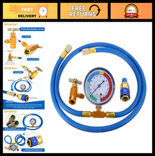 51 R134a Ac Refrigerant Recharge Hose Kit With Gauge - Easy Refill Tool