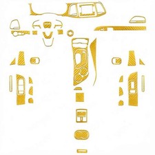 62pcs Yellow Carbon Fiber Interior Trim For 2015-2023 Dodge Challenger Models.