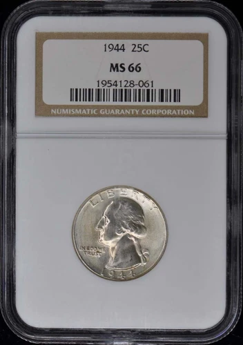1944 Washington Quarter 25C NGC MS66