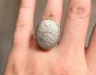 Vintage 925 Sterling Silver Poison Ring Engraved Floral Locket Size 7–8