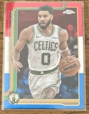 2025-26 Topps Chrome Jayson Tatum #49 Red White & Blue Refractor Celtics
