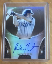 2013 Bowman Sterling Prospect Orange Refractor Auto Riley Unroe #44/75 Rays