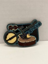 Vintage Bluegrass Music Belt Buckle Banjo Guitar Fiddle Enamel Country Western